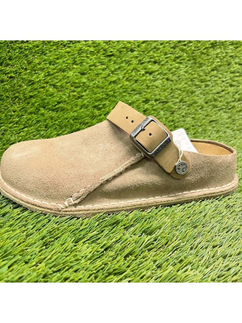 Birkenstock Lutry Premium Suede Womens Size 6 Gray Taupe Slip On Clog Sandals - Picture 3 of 10